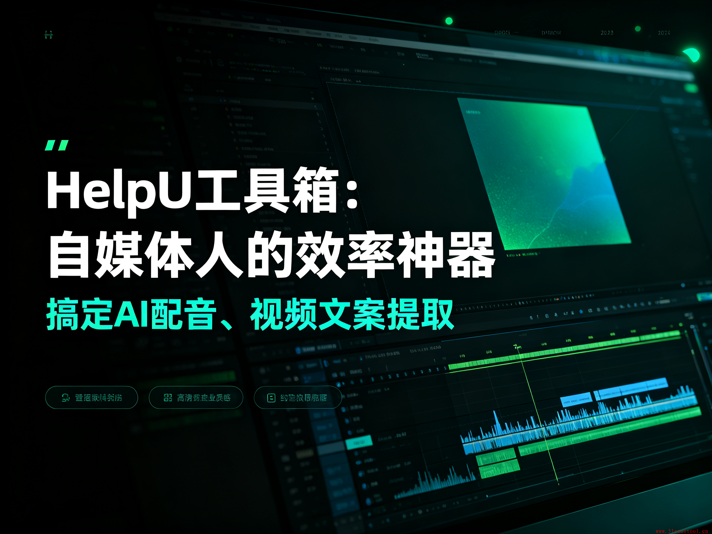HelpU工具箱：自媒体人的效率神器，搞定AI配音、视频文案提取